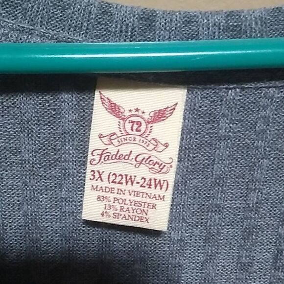 🤠Like New Faded Glory Short Sleeve V Neck Sweater SZ 3X - Picture 3 of 4